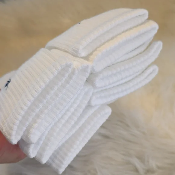 NWT Ralph Lauren White Crew Socks with NAVY BLUE Pony Accent - Picture 6 of 6